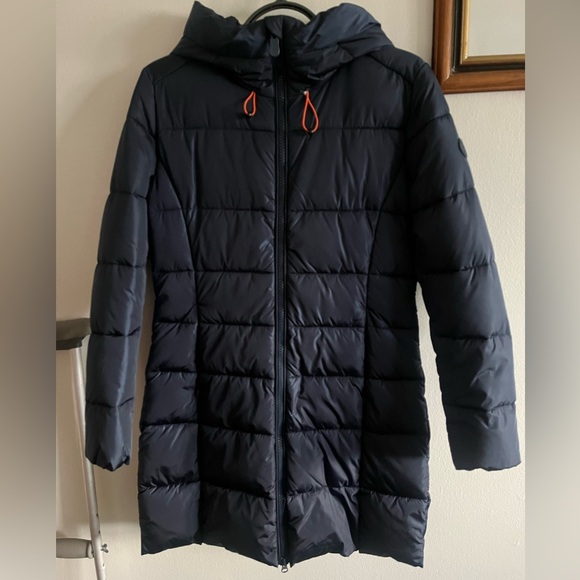 gently worn, SAVE THE DUCK Ultra Light Jacket, size XS, navy blue color - Picture 4 of 14